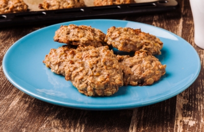 Cookies de aveia com pasta de amendoim