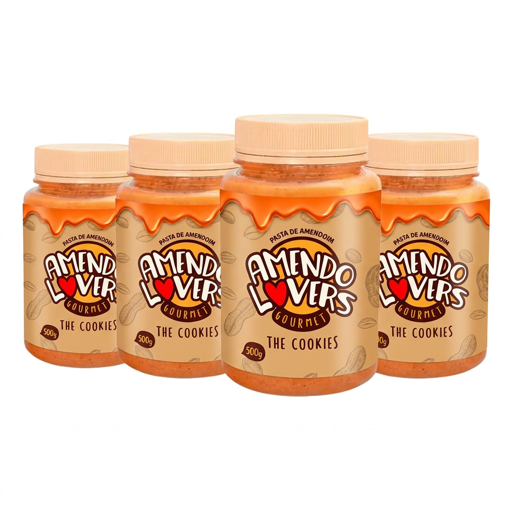 Kit 4 Unid. Pastas de Amendoim Cookies 500g